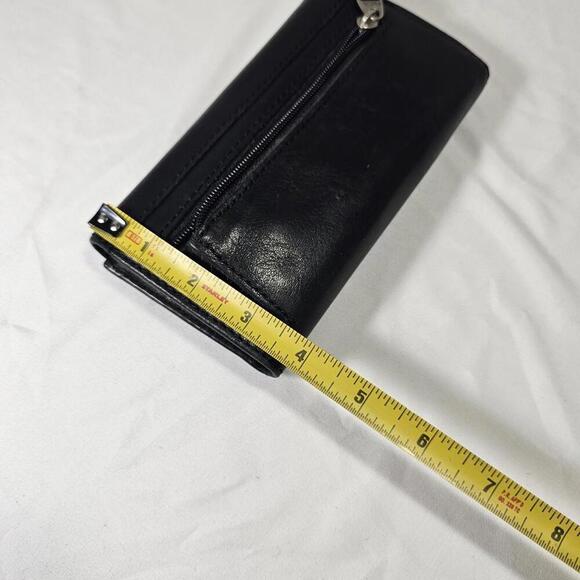 Fossil Long Live Vintage Black Leather Wallet Checkbook Cover 7'' x 4'' - Picture 5 of 8